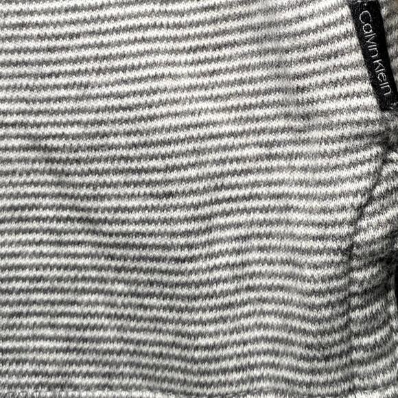 Calvin Klein - Mens Med - Liquid Touch Gray Striped Polo Cotton Shirt - Picture 7 of 10